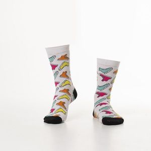 Dámské bílé ponožky s barevnými botami obraz