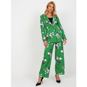 Zelené elegantní sako s růžemi z obleku obraz
