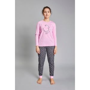 Dívčí pyžamo Antilia dlouhé rukávy, dlouhé nohavice - růžová/potisk obraz