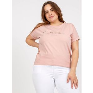 Prašně růžové dámské tričko plus size s nápisem obraz