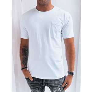 Pánské jednobarevné tričko bílé Dstreet obraz