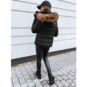 Zimná bunda v černé barvě s kapucí obraz