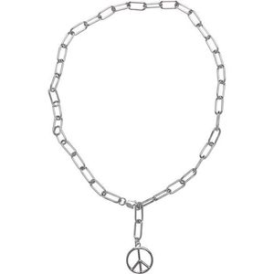 Y Chain Peace náhrdelník - stříbrné barvy obraz