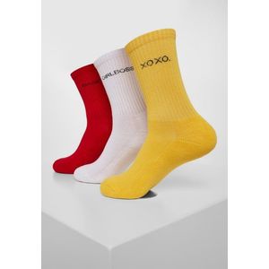 Nápis Ponožky 3-Pack žlutá/červená/bílá obraz