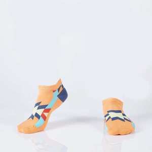 Oranžové krátké ponožky pro muže s aztéckými vzory obraz