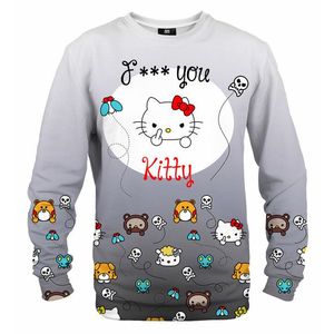 Mr. GUGU & Miss GO Unisex's Angry Kitty Black Sweater S-Pc2231 obraz
