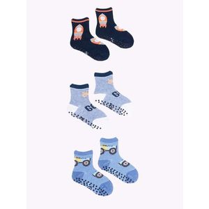 Yoclub Kids's Boys' Cotton Socks Anti Slip ABS Patterns Colours 3-pack SKA-0109C-AA3A-004 obraz