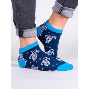 Yoclub Unisex's Ankle Funny Cotton Socks Patterns Colours SKS-0086U-A500 Navy Blue obraz