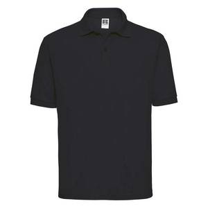 Men's Polycotton Polo Russell Black T-Shirt obraz