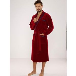 Men's bathrobe De Lafense 666 Ronaldo M-2XL burgundy 033 obraz
