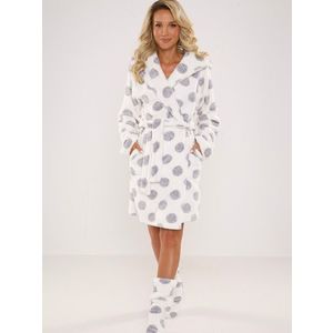 Women's bathrobe De Lafense 323 Dots S-2XL ecru 001 obraz