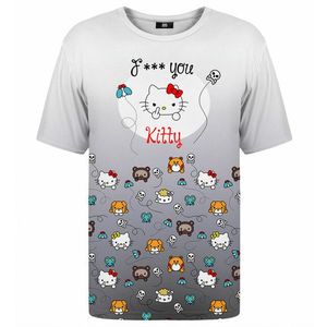 Mr. GUGU & Miss GO Unisex's Angry Kitty Black T-Shirt Tsh2231 obraz