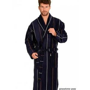 Men's bathrobe De Lafense 803 M-2XL navy blue - stripes 087 obraz