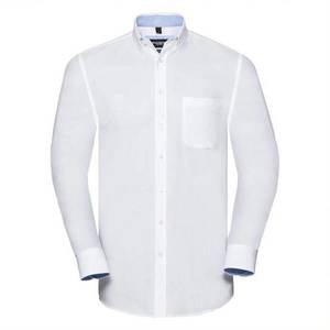 Men's Long Sleeve Fitted Shirt Oxford Shirt R920M 100% organic cotton 140 g obraz