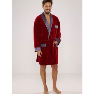 Men's bathrobe De Lafense 772 Bonjour short M-2XL burgundy 069 obraz