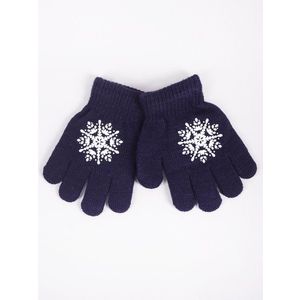 Yoclub Kids's Girls' Five-Finger Gloves RED-0012G-AA5A-007 Navy Blue obraz