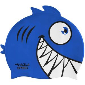 AQUA SPEED Kids's Swimming Cap ZOO Pirana 01 Navy Blue obraz