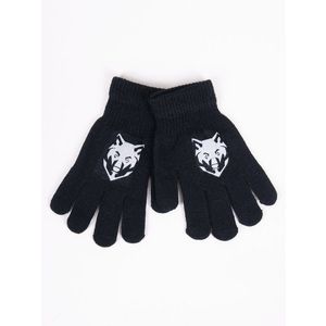 Yoclub Kids's Boys' Five-Finger Gloves With Reflector RED-0237C-AA50-001 obraz
