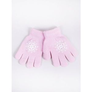 Yoclub Kids's Girls' Five-Finger Gloves RED-0012G-AA5A-009 obraz