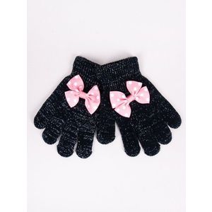 Yoclub Kids's Girls' Five-Finger Gloves With Bow RED-0070G-AA50-009 obraz