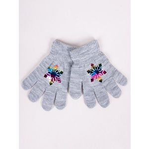 Yoclub Kids's Girls' Five-Finger Gloves With Hologram RED-0068G-AA50-006 obraz