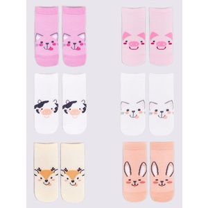 Yoclub Kids's Girls' Ankle Thin Cotton Socks Patterns Colours 6-Pack SKS-0072G-AA00-004 obraz