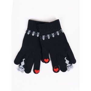 Yoclub Kids's Girls' Five-Finger Touchscreen Gloves RED-0075G-AA5F-003 obraz