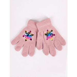 Yoclub Kids's Girls' Five-Finger Gloves With Hologram RED-0068G-AA50-001 obraz