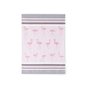 Zwoltex Unisex's Dish Towel Flamingi Pink/Pattern obraz