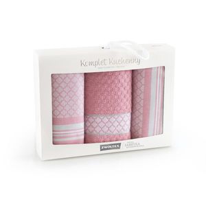 Zwoltex Unisex's Kitchen Towel Set Maroko Pink/Pattern obraz