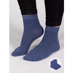 Yoclub Kids's Girls' Socks Plain With Silver Thread 3-Pack SKA-0025G-1800 Navy Blue obraz