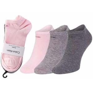 Sada tří párů dámských ponožek v růžové a šedé barvě Calvin Klein - Dámské obraz
