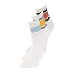 Trendyol 3-Pack White Cotton Striped Knitted Socks obraz