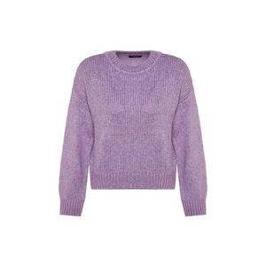 Trendyol Lilac Wide Fit Měkký texturovaný základní pletený svetr obraz