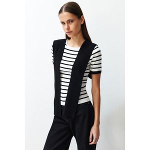 Trendyol White Striped Detachable Sailor Neck Detailed T-Shirt Look Knitwear Sweater obraz