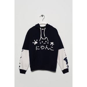 zepkids Girls' Cat Printed Kangaroo Pocket Sweatshirt. obraz