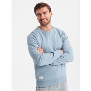 Ombre BASIC men's sweatshirt with round neckline - blue obraz