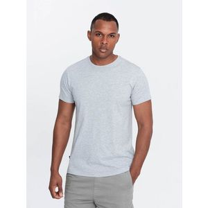 Ombre Men's classic cotton BASIC T-shirt - grey melange obraz