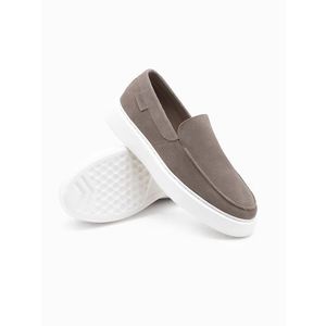 Ombre Men's slip on half shoes on thick sole - dark beige obraz