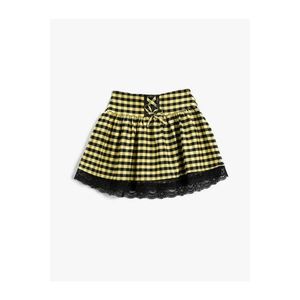 Koton Mini Skirt With Bow And Lace Detail Elastic Waist. obraz