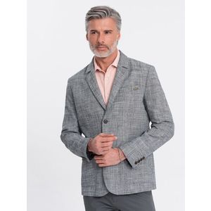 Ombre Men's REGULAR cut jacket with linen - graphite obraz
