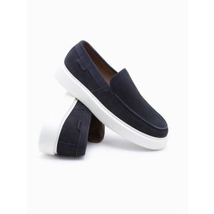 Ombre Men's slip-on half shoes on thick sole - navy blue obraz