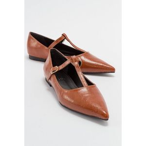 LuviShoes BULVA Dámské ploché boty s hnědým vzorem obraz