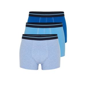 Trendyol Blue 3-Pack Straight Striped Rubber Detailed Cotton Boxers obraz