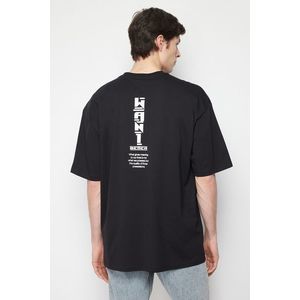 Trendyol Black Printed Knitted t-shirt obraz