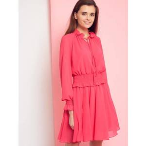 Dress with a tie under the neck Cocomore Boutiqe pink obraz