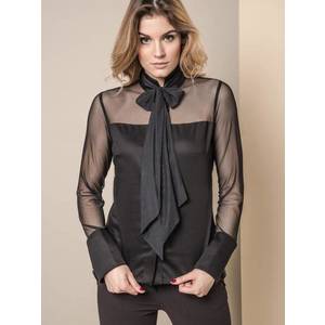 MISS CITY SHIRT WITH TULLE SLEEVES BLACK obraz