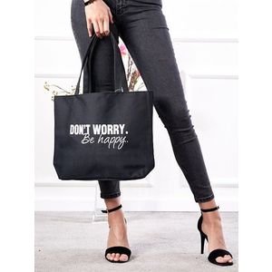 Black women's bag with Shelvt print obraz