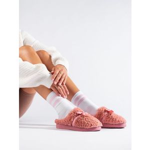 Shelvt warm pink women's slippers obraz