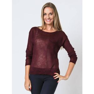 Thin sweater with burgundy pocket obraz